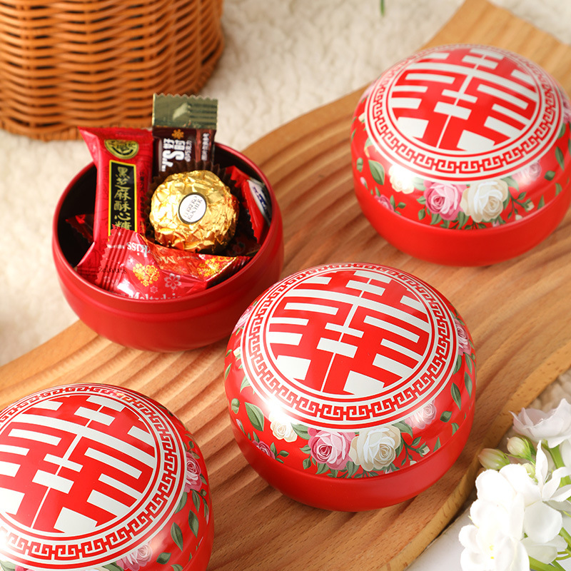 Marriage Candy Box Made of Tinplate 2024 New Wedding Gift Box Marriage Celebration Wedding Candy Box Packaging Box Empty Box