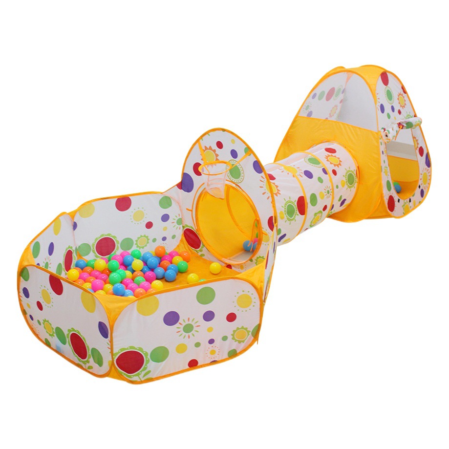 Cross-border Amazon de gran tamaño tres en uno tienda de campaña para niños interior plegable casa de juegos Túnel de arrastre PISCINA DE BOLAS DE TIRO