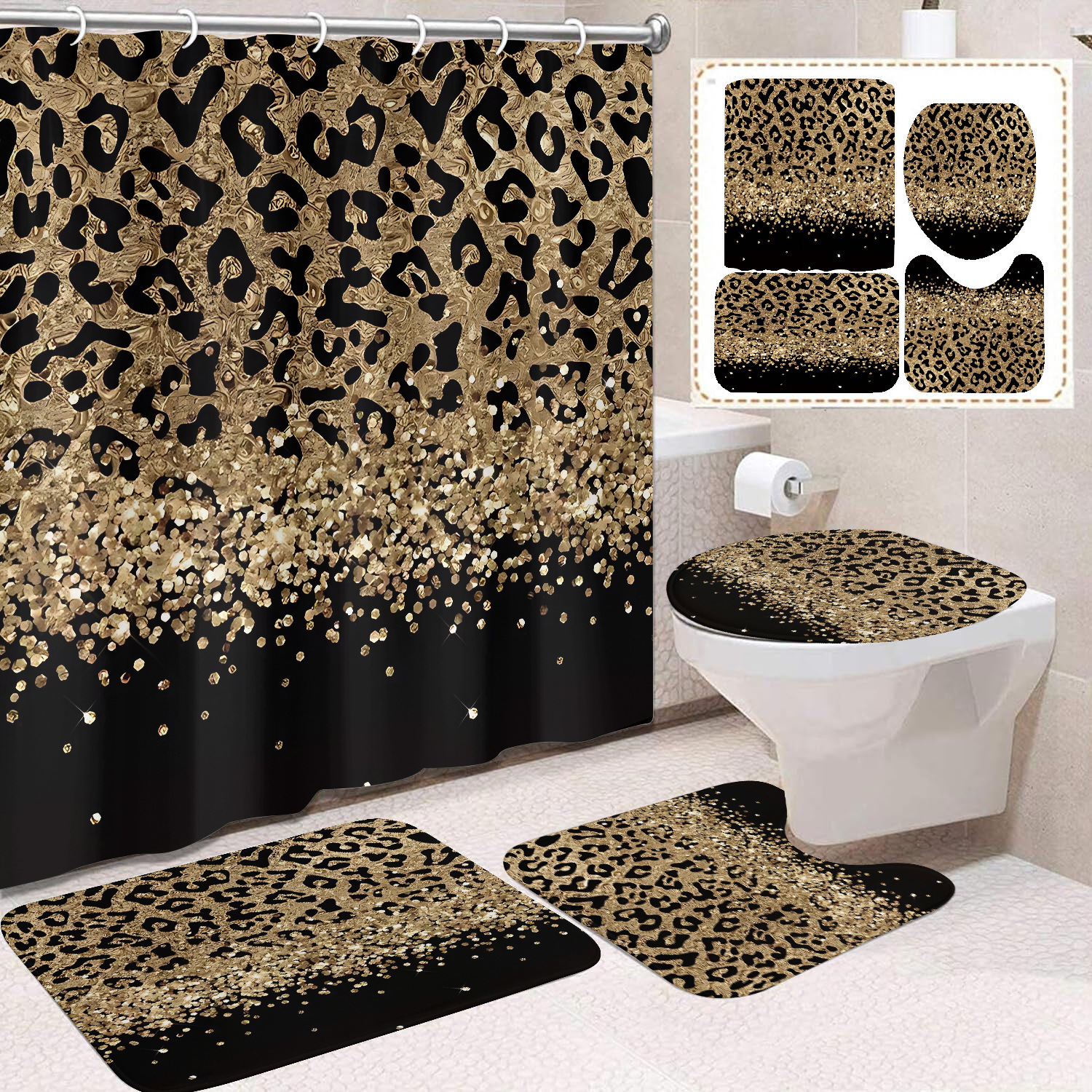 Transfronterizo Amazon cortina de ducha de color degradado cortina de baño letra patrón de mariposa cortina de ducha impermeable y a prueba de moho image 43