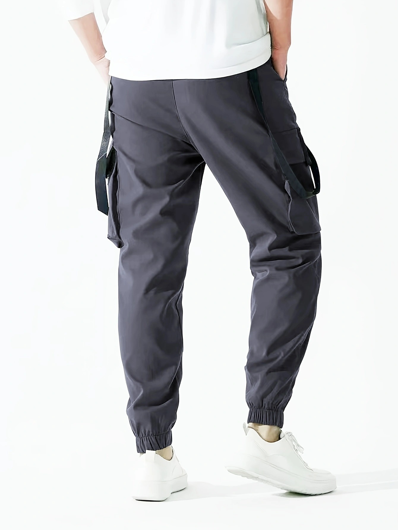 Men's Casual Ribbon Overalls Pants – Drawstring Waist, Loose Fit, Comfortable & Stylish Trousers For Everyday Wear_viptrois.com