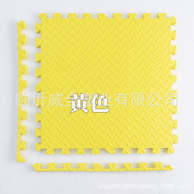 Thickened foam interlocking floor mat for crawling and playtime; soft, non-slip leaf-pattern tiles