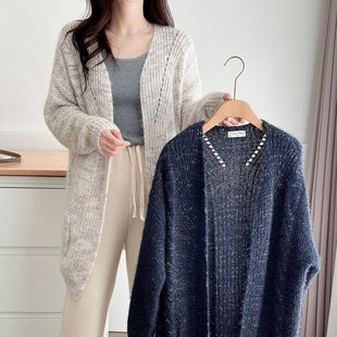 plus size women's casual sweater seahorse hair Zhiran knitted long cardigan coat autumn and winter new 200kg