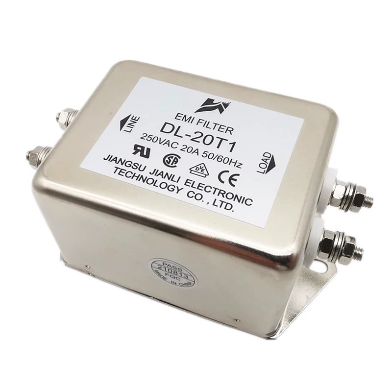 Жэньли Power supply filter DL-20T1 20A electromagnetic anti-interference noise reduction Single-phase AC EMI filter