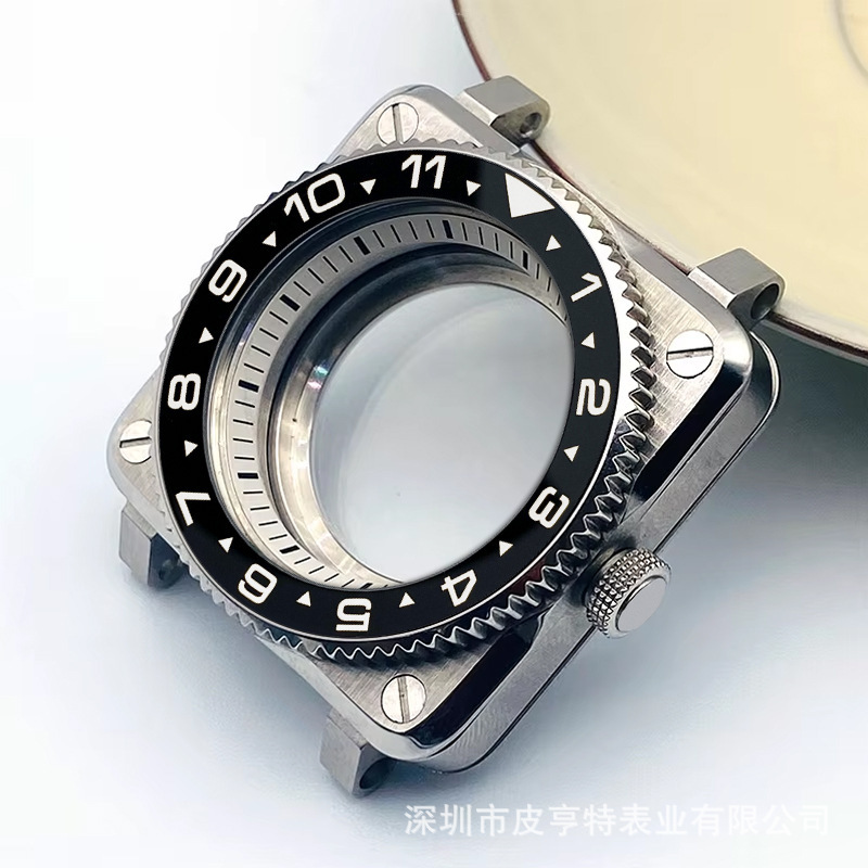 Precision Stainless Steel Modified Watch Case Skx007 Square Transparent Bottom Case Ceramic Ring Accessories 42mm Tooth Frame Factory Direct Sale