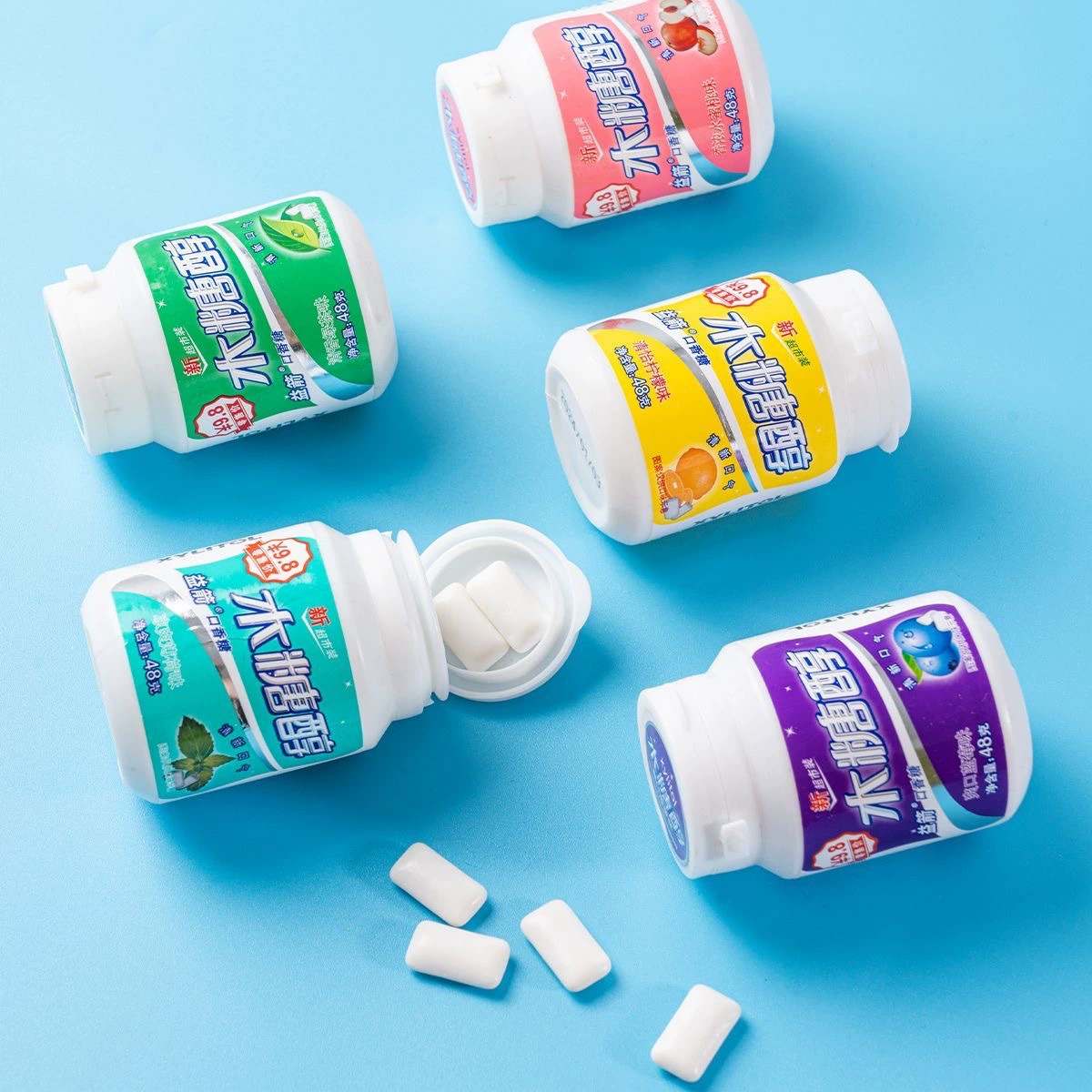 Жевательная резинка Yijian Xylitol 48 г (бутылка) — 10 вкусов, для свежего дыхания
