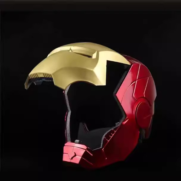 Celebridad de Internet transfronterizo luminoso Iron Man casco 1 \ 1 máscara puede abrir adultos niños modelo cosplay apoyos