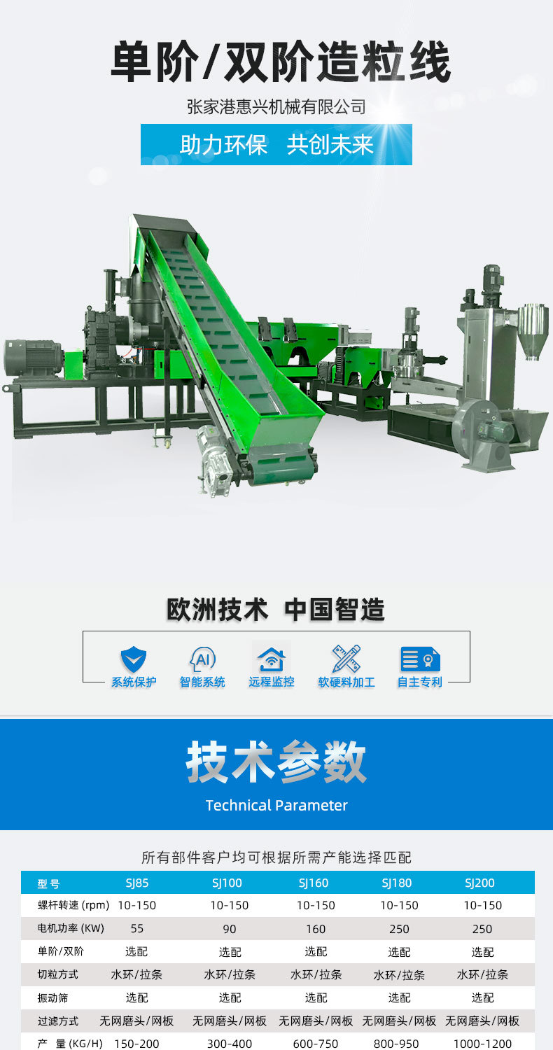 Линия по переработке пластика Huixing ML85