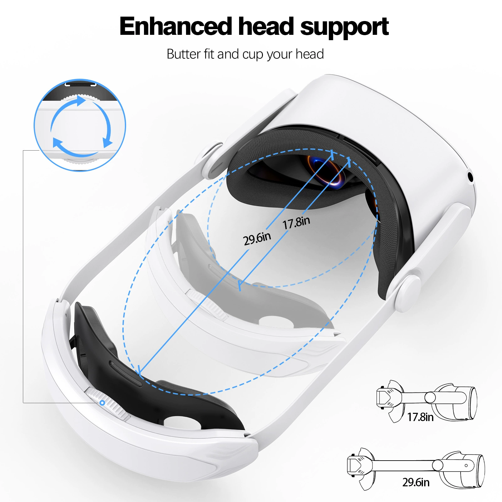 Подходит для Meta/Oculus Quest 2. Удобная, не давит на лицо. Умный VR-аксессуар — эластичная повязка (эксклюзивное исполнение)