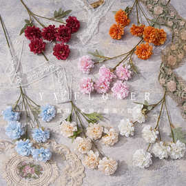 6头小丽花仿真假花束成品人造绢花婚庆地排用花高级造景婚礼布置