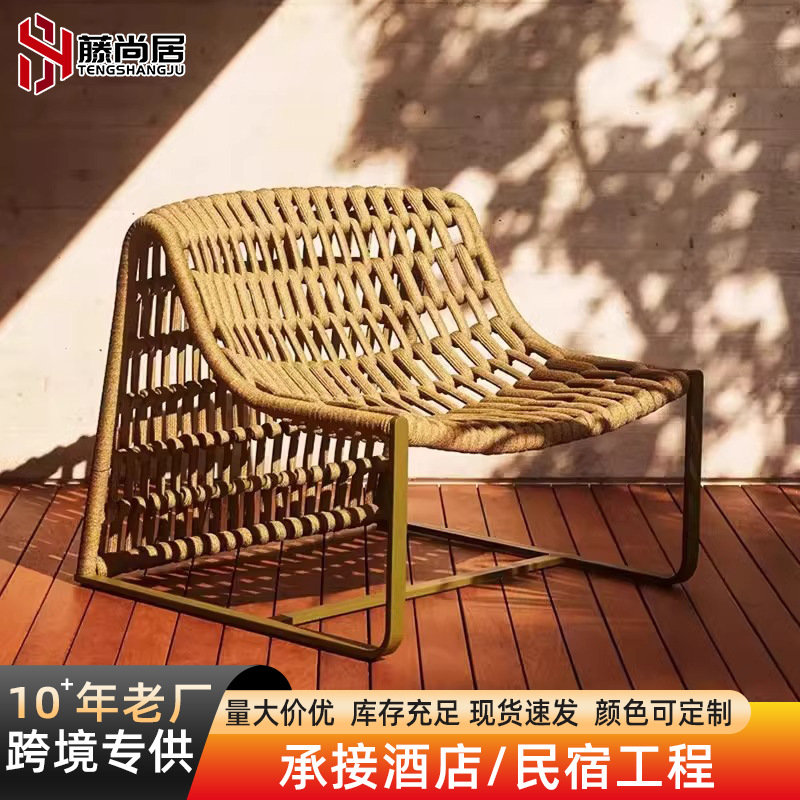 Outdoor Sofa, Rattan Chair, Coffee Table Set, Villa, Hotel, Courtyard, Garden, Outdoor Leisure Sofa, Woven Rope Chair, Home Use