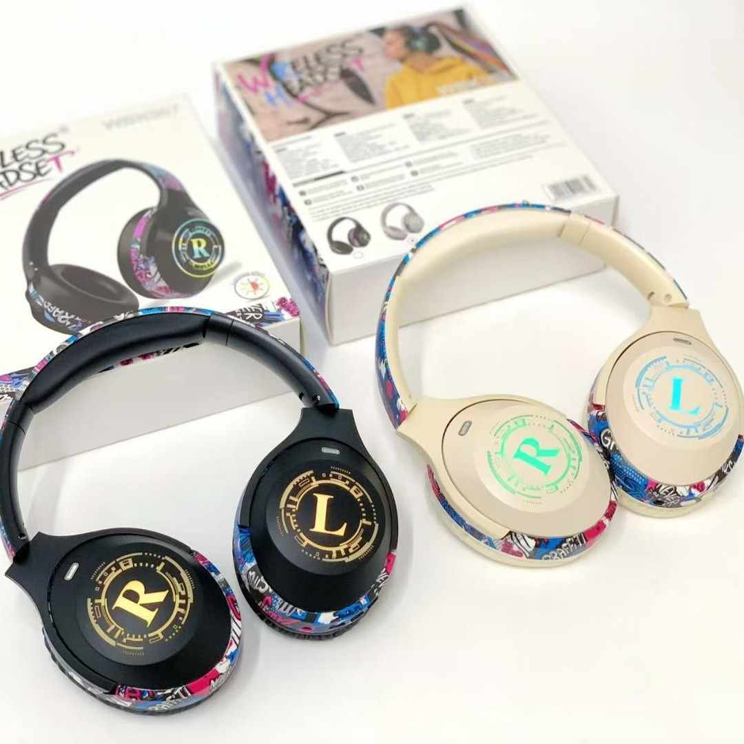 Comercio exterior WBK967 graffiti auriculares Bluetooth inalámbricos música deportiva al aire libre juegos estéreo luz RGB