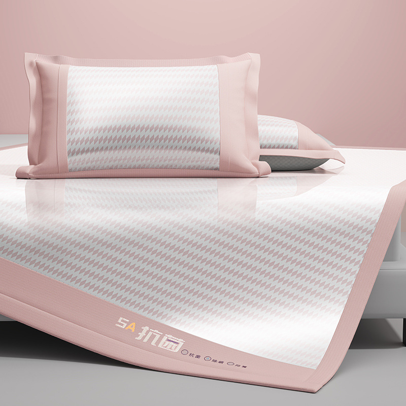 Un juego de sábanas de seda de hielo de clase de tres piezas fresco verano 2025 nueva funda protectora de colchón de verano sábana funda de cama