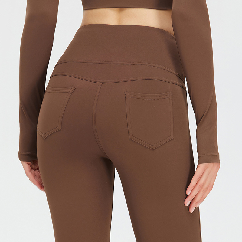 Pantalones acampanados de yoga transfronterizos de otoño pantalones de melocotón de cintura alta para mujer ropa de yoga deportes Levantamiento de cadera fitness pantalones de yoga