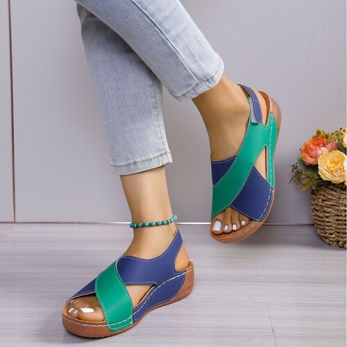 European and American Roman sandals for women, 2024 summer new style, platform thick-soled, suitable with skirts, casual open-toe, versatile beach sandals