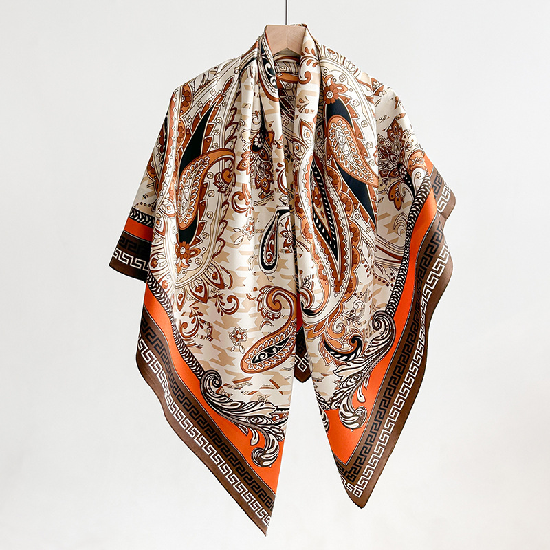 Explosiones transfronterizas de moda de envejecimiento de anacaju estampado temperamento delgado chal de alta sensación retro 130 toallas de twill