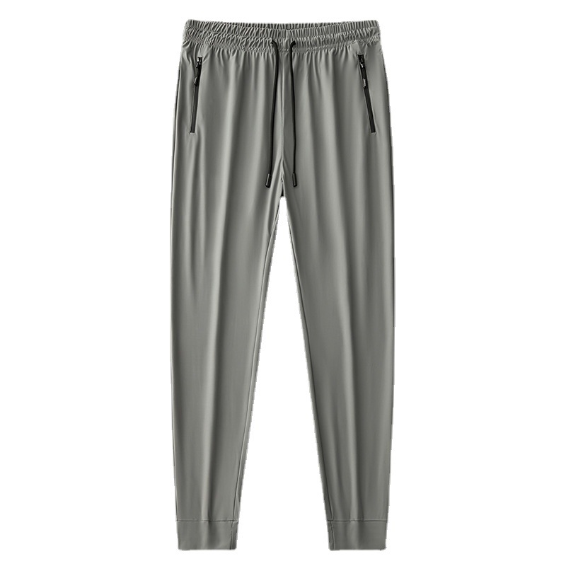 2025 verano pantalones deportivos de talla grande pantalones de hombre pantalones de aire acondicionado pantalones de seda de hielo de secado rápido pantalones de pierna recta gorda al por mayor