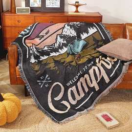 野外露营帐篷雪山小毯子床毯地毯桌布万能盖巾野餐垫沙发毯空调毯