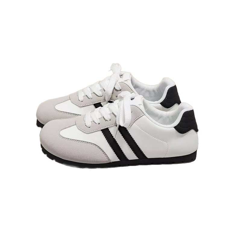 Mujeres 2026 primavera y otoño nuevo estilo de estilo de campus zapatos casuales de fondo plano de moda zapatos blancos de cabeza redonda de verano transpirables