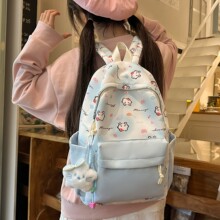 像素风奶fufu软萌卡通印花双肩包甜妹学生党通勤上学轻便百搭书包