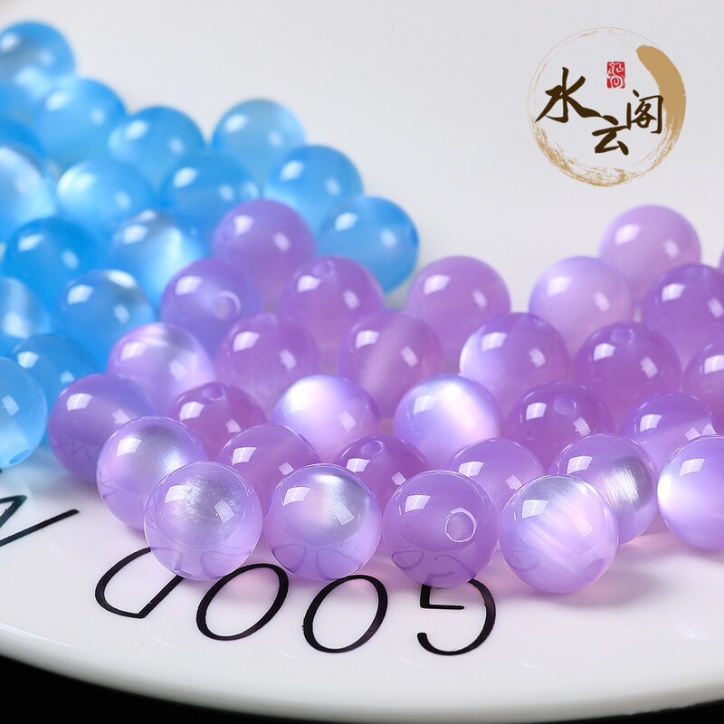 Resin Beads with a Cat's Eye Effect and a Sparkling Finish, Straight-Hole Beads for DIY Handmade Bracelets, Necklaces, Clothing Materials, and Jewelry Accessories Wholesale Resin Beads with a Cat's Eye Effect and a Sparkling Finish, Straight-Hole Beads for DIY Handmade Bracelets, Necklaces, Clothing Materials, and Jewelry Accessories Wholesale