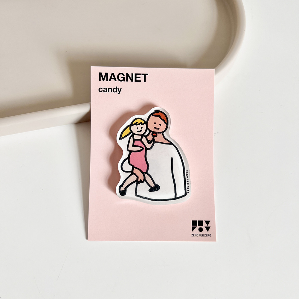 Corea del Sur zeroperzero familia ilustración de padres e hijos pegatinas de refrigerador acrílico imán magnético pegatinas de fotos