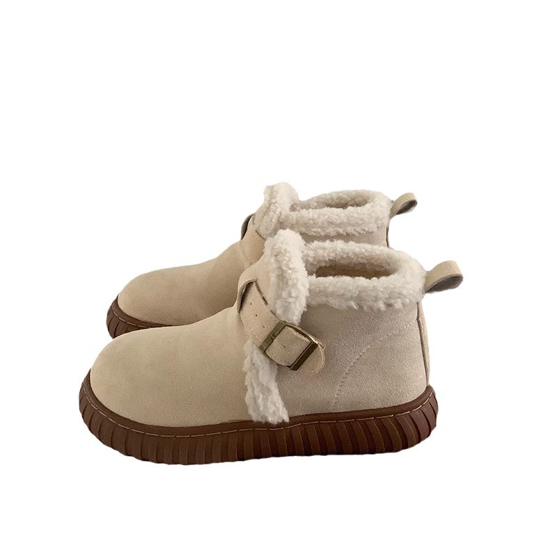 2023 New Winter Versatile Thick Sole with Plush and Thickened Warm Two Cotton Shoes for External Wear, Non Slip_voghion.com