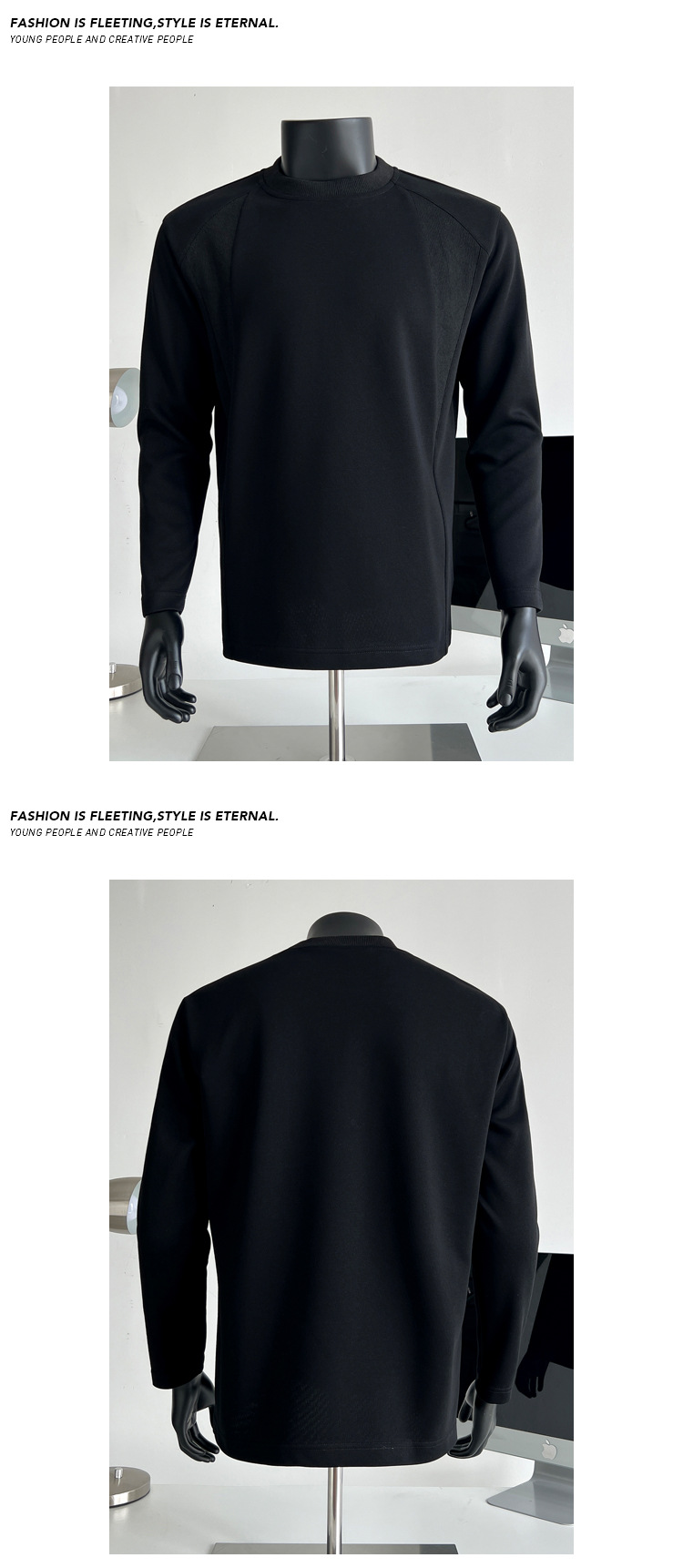 Mamba Cotton American Style Patchwork Long Sleeve T-shirt Men_voghion.com