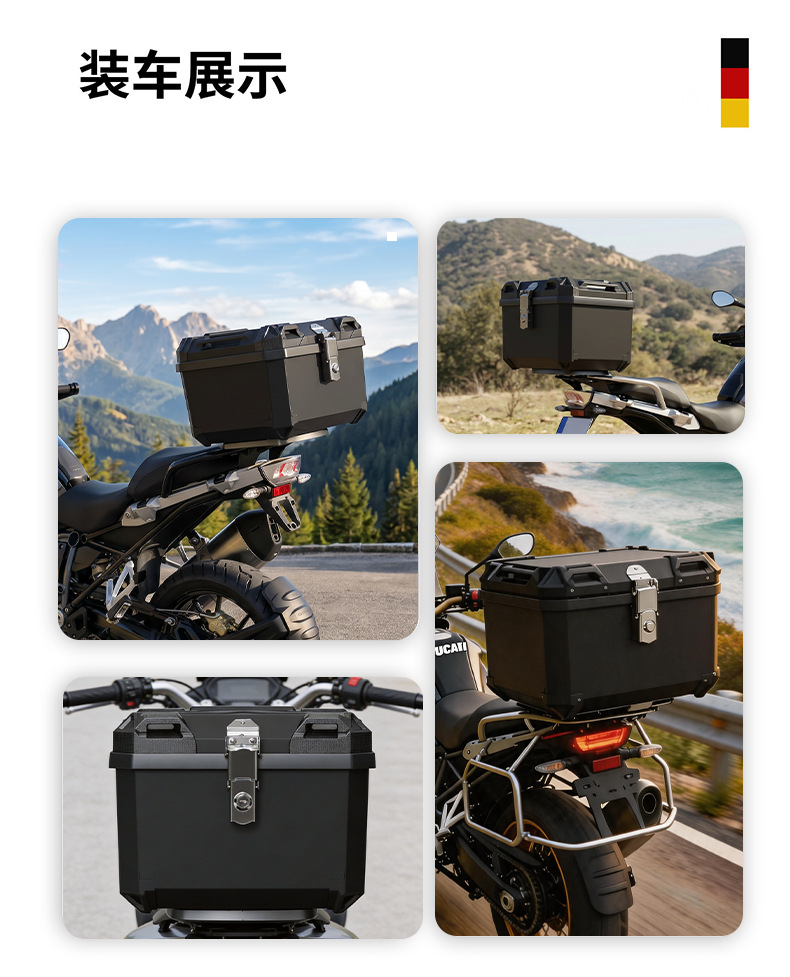 Motorcycle Trunk with Large Capacity for Delivery Riders, Electric Delivery Box for Electric Scooters, Universal Square Box for Scooters
