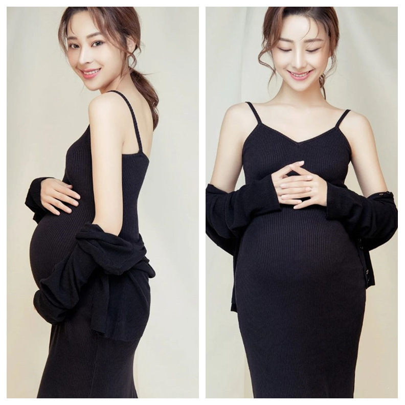 New Pregnant Women Photo Clothing Photo Studio Photo Photography Personality Black Knitted Split Slip Skirt Maternity Photo Clothing New Pregnant Women Photo Clothing Photo Studio Photo Photography Personality Black Knitted Split Slip Skirt Maternity Photo Clothing