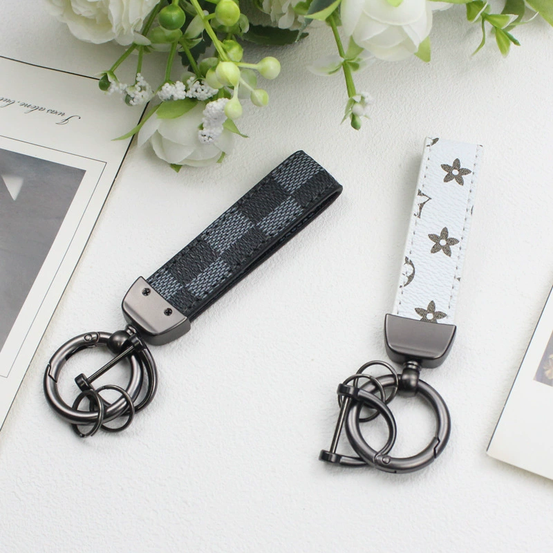 Креативный автомобильный брелок, металлический анти-потерянный Кулон, высококачественный старый цветок, кожаная пряжка, цинковый сплав, заводской прямой ремешок