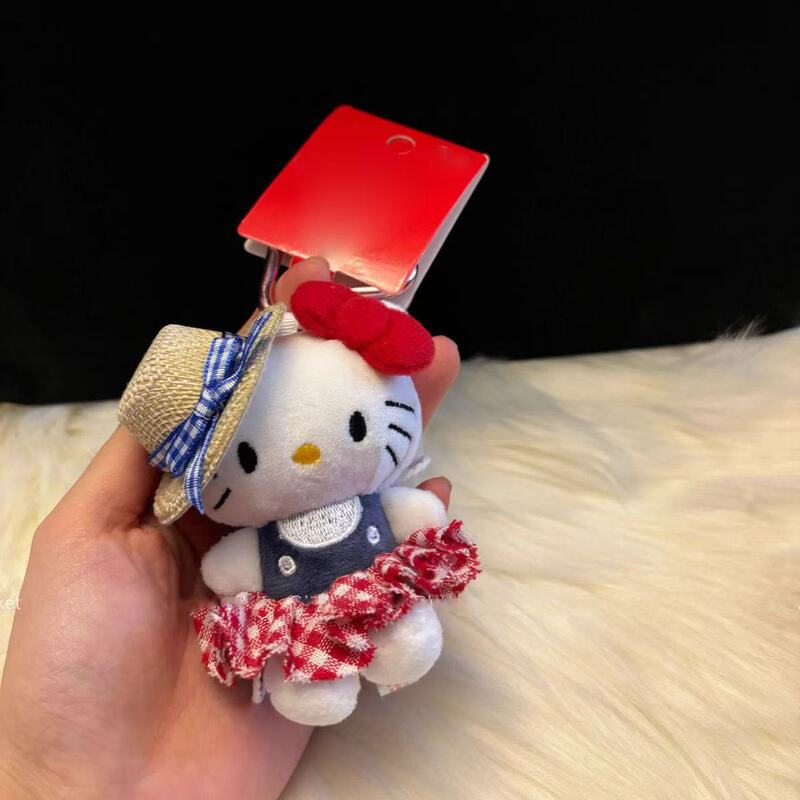 草帽ktkitty挂件背包可爱毛绒公仔钥匙扣挂饰包包玩偶礼物|undefined