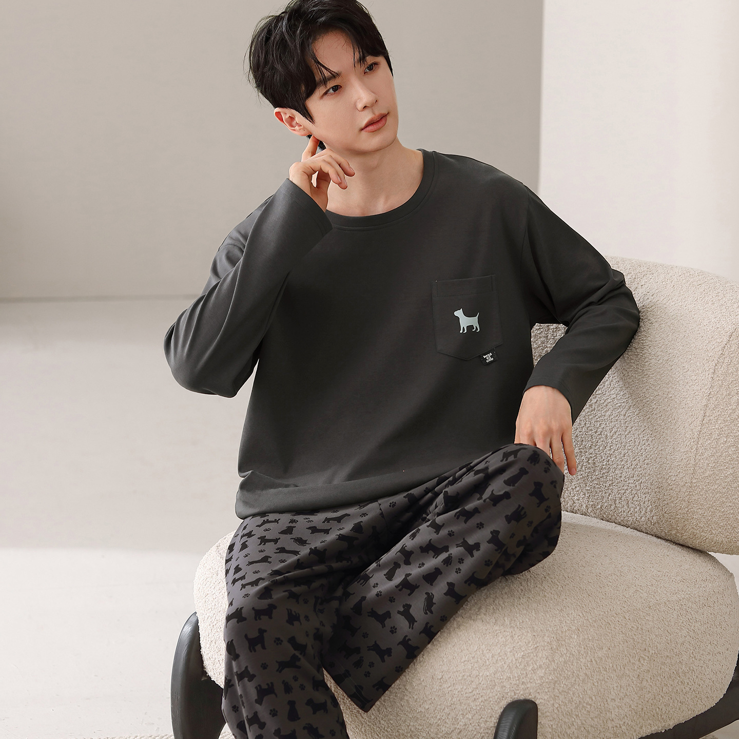 Conjunto de Pijama de Algodón para Hombre, Transpirable, para Uso en Casa y Exterior