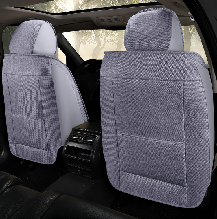 Car Seat Cushion Cover, Linen Full Surround Fabric Seat Cover, Universal for All Seasons, Summer Seat Cushion