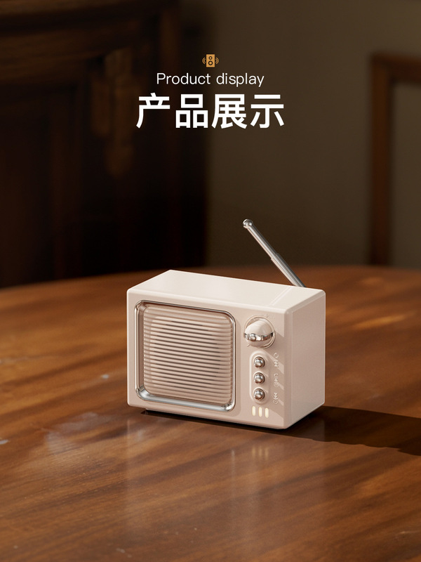 新型ホワイトノイズbluetooth音響高級レトロ小テレビ睡眠bluetoothスピーカープレゼントラジオ音響|undefined