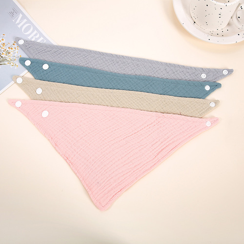 Amazon Children's Gauze Cotton Triangular Scarf European and American Drool Cloth Gauze Baby Bib