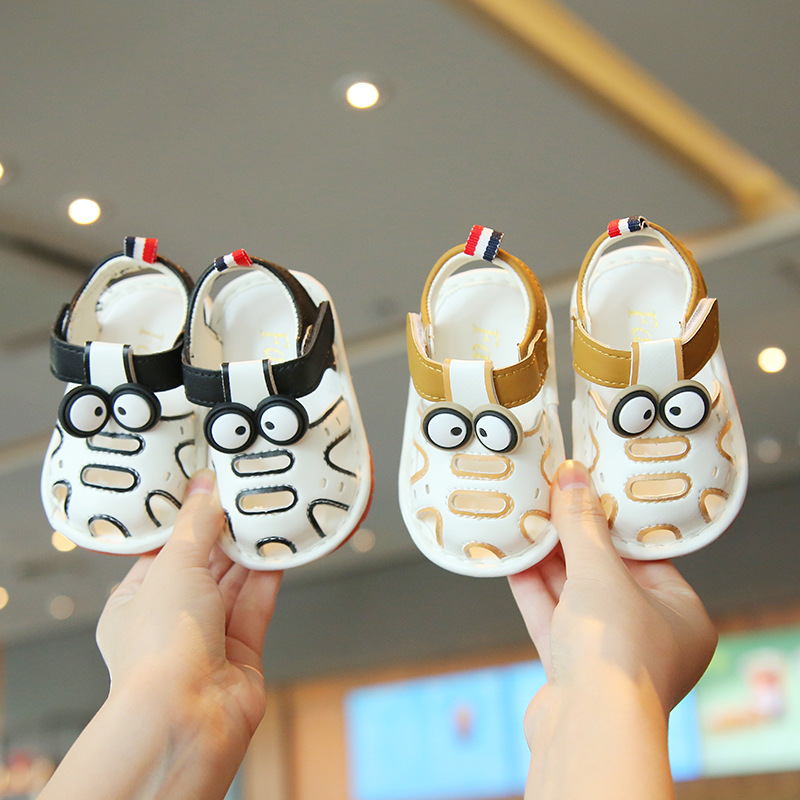 Summer Soft-Soled Toddler Shoes for Boys, Sandals for 0-2 Year Old Girls, Screaming Shoes, Non-Slip Infant Toe-Cap Shoes