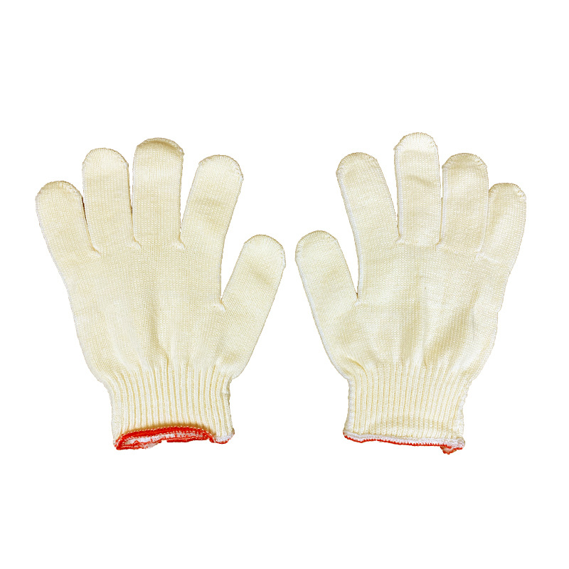 线手套十针涤盖棉透气手套600g针织纱线手套加厚干活黄色工作手套