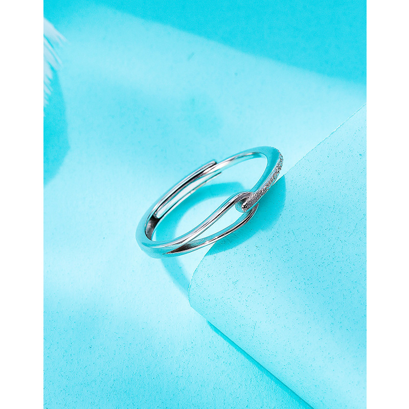 Anillo de lágrima de Lubert plata esterlina 925 anillo llano femenino diseño de nicho autodisciplina anillo ajustable de lujo ligero de alto sentido