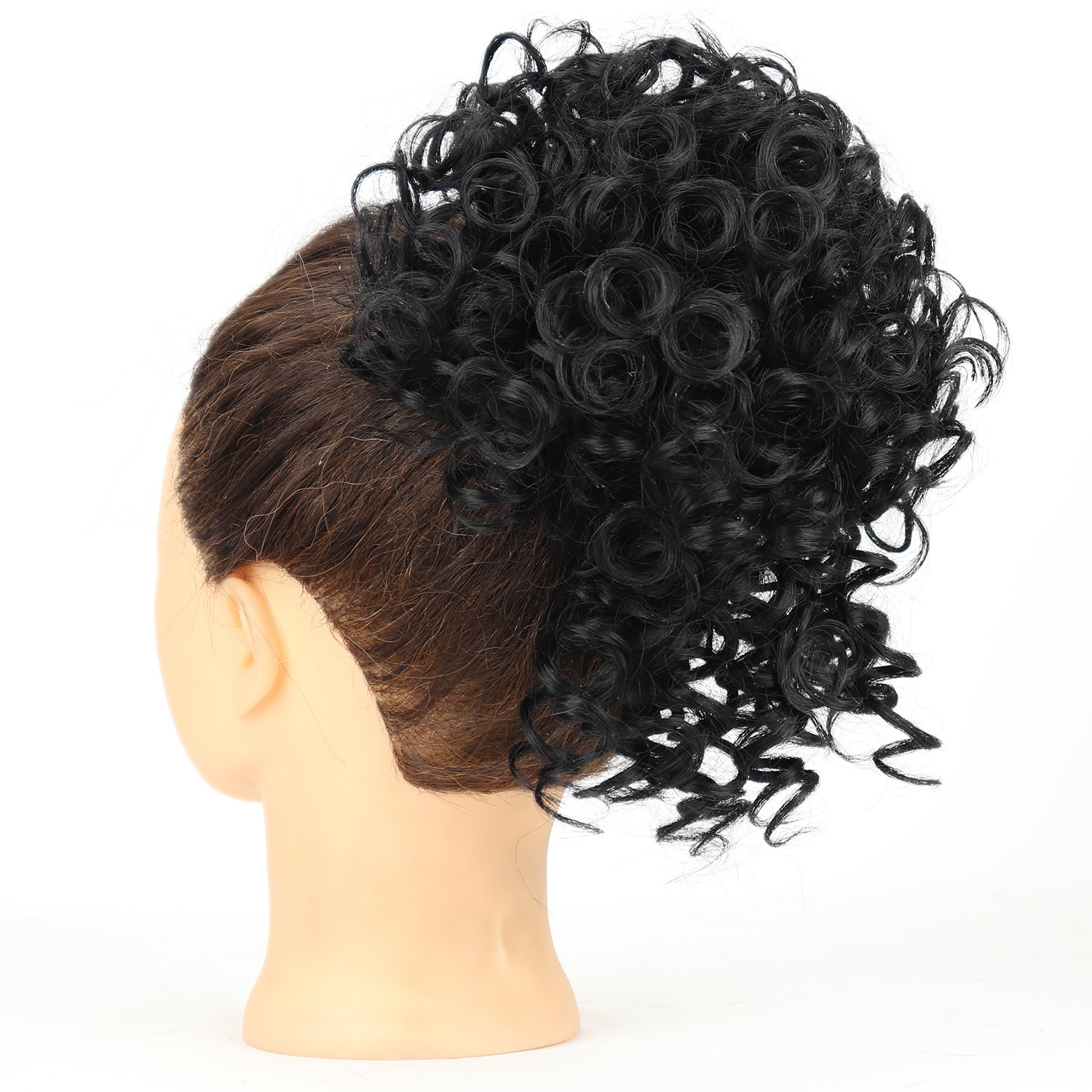 Curly wave pincha de cabello africano desordenado rollo cuerda de dibujo cola de caballo peluca sintética extensión adornamiento para el cabello