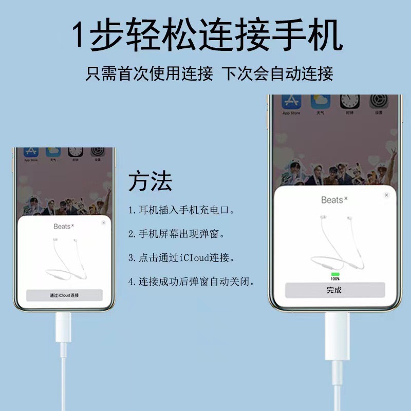 Apple Bluetooth headset compatible with iPhone 7-14 Pro, wired remote headset with Lightning pop-up earphone