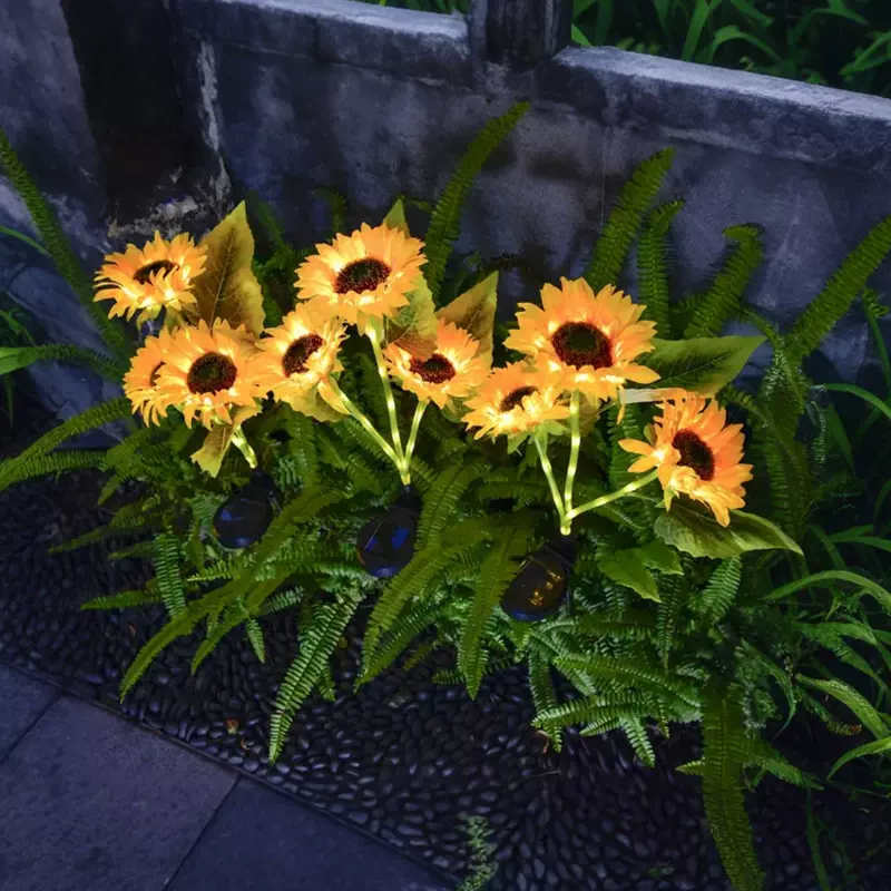 太阳能向日葵灯LED地插灯户外防水草坪庭院花园景观氛围灯多头