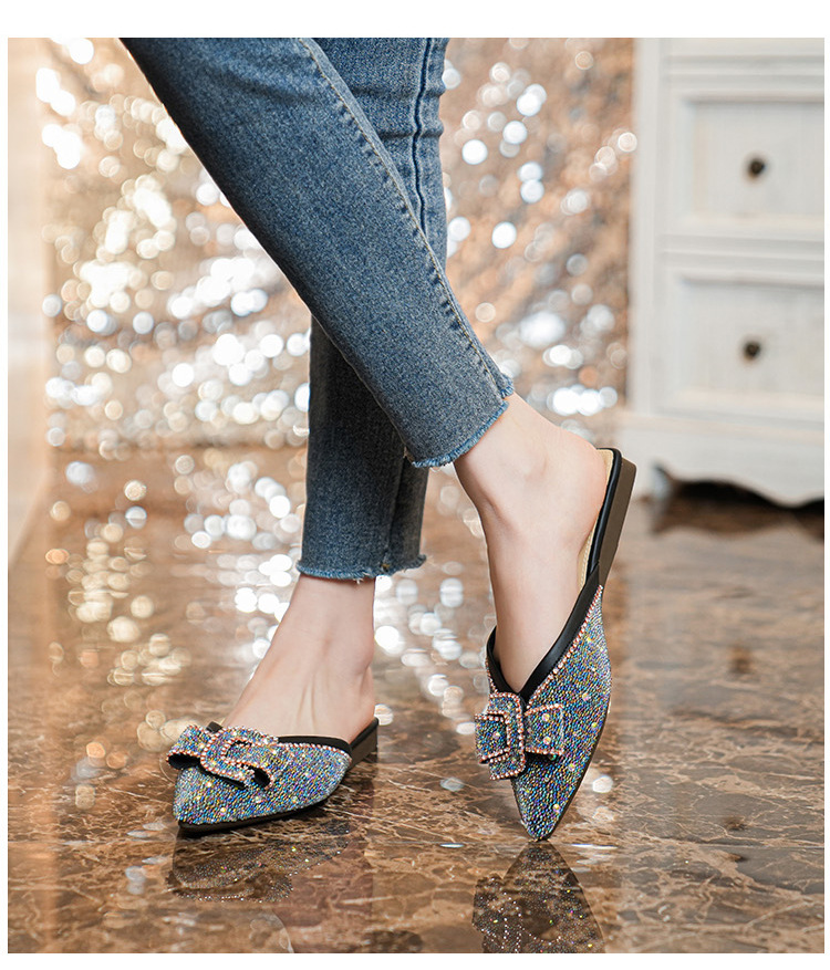 2023 spring and summer new outerwear all-match net red low-heeled sandals pointed toe Muller drag_voghion.com