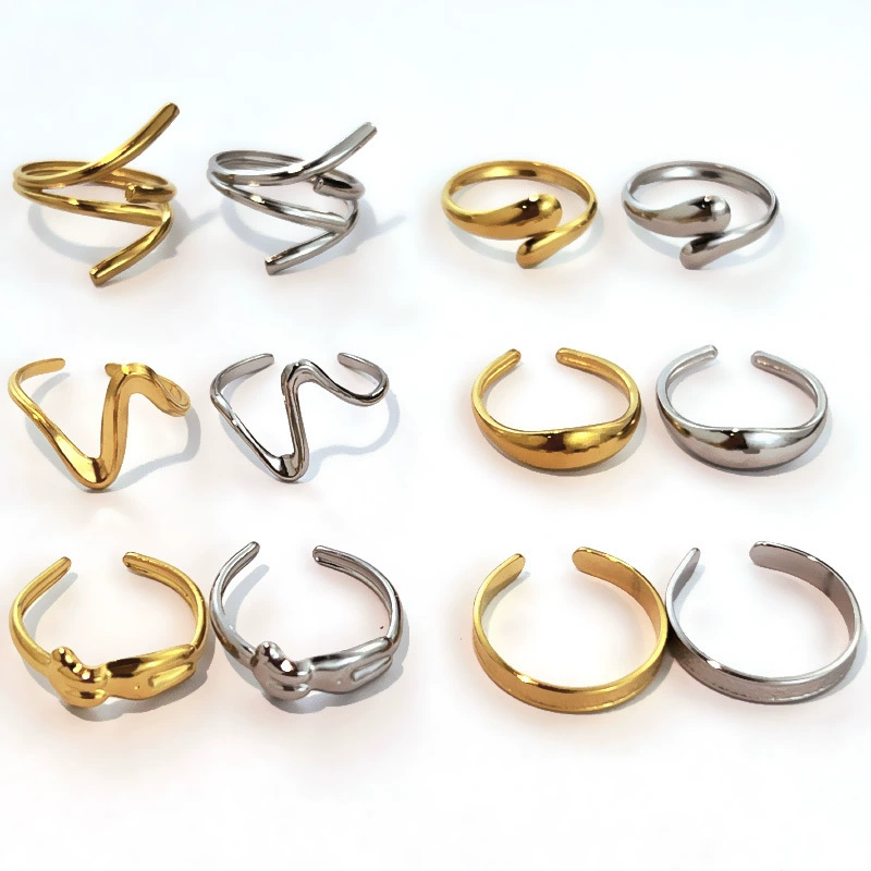 (Cross-border trading), wavy design fashionable ring stainless steel, brand accessory, European style, does not fade