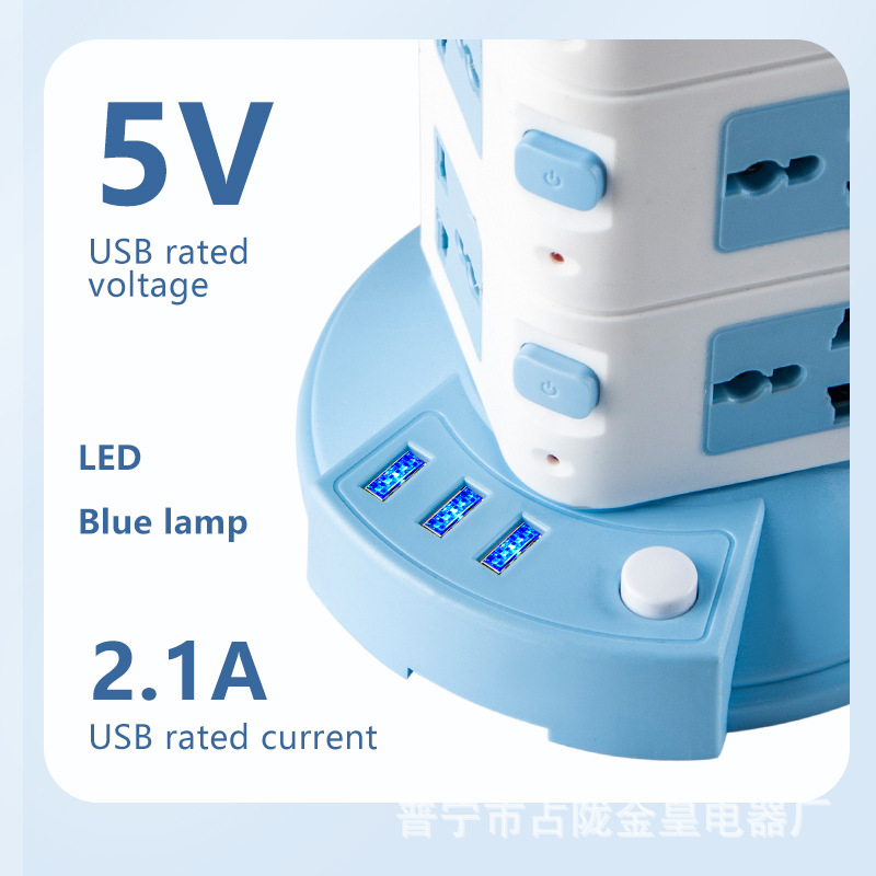 TYPE-C USB PD enchufe de línea de carga enchufe de oficina vertical enchufe de tablero de escritorio en forma de torre enchufe portátil enchufe