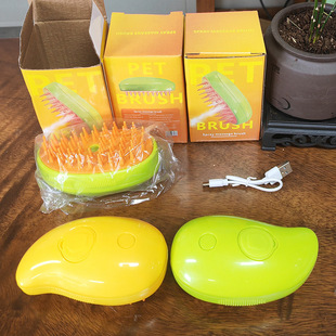New cross-border mango pet comb cat and dog electric spray brush massage comb one-click spray anti-flying hair massage wash