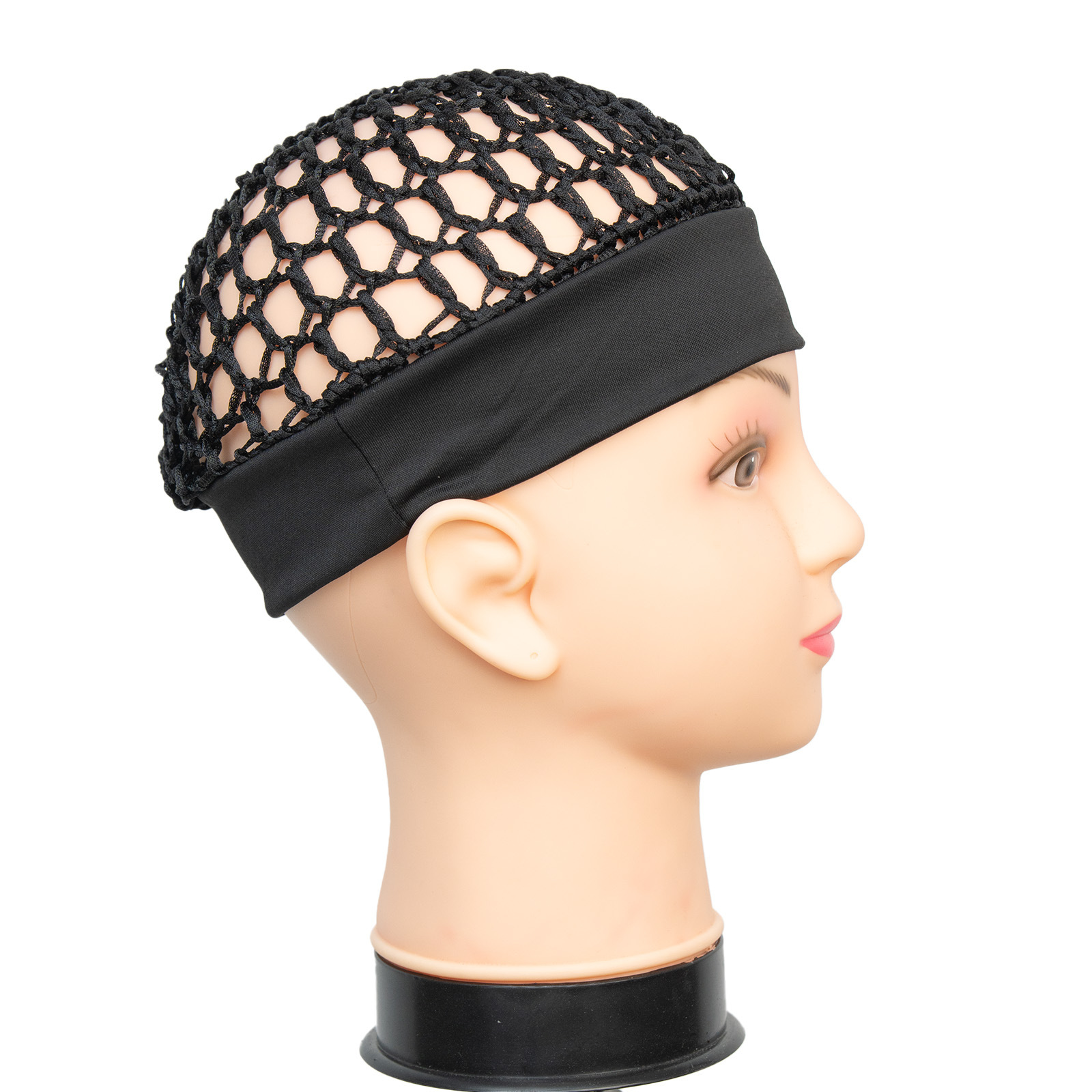 Amazon's new handmade crochet elastic wide-brimmed hair net sleep cap head cover hair protection cap