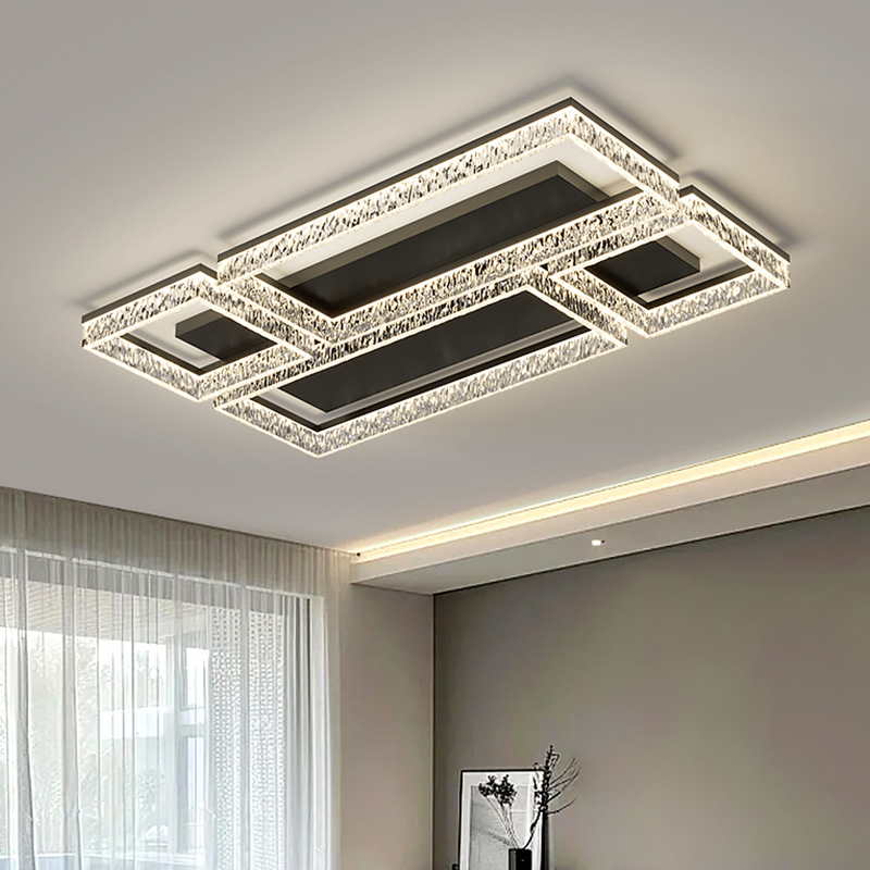 [Selección estricta] lujo ligero de alto nivel sentimental minimalista cristal de hielo agrietado lámpara de habitación principal lámpara de techo lámpara de sala de estar