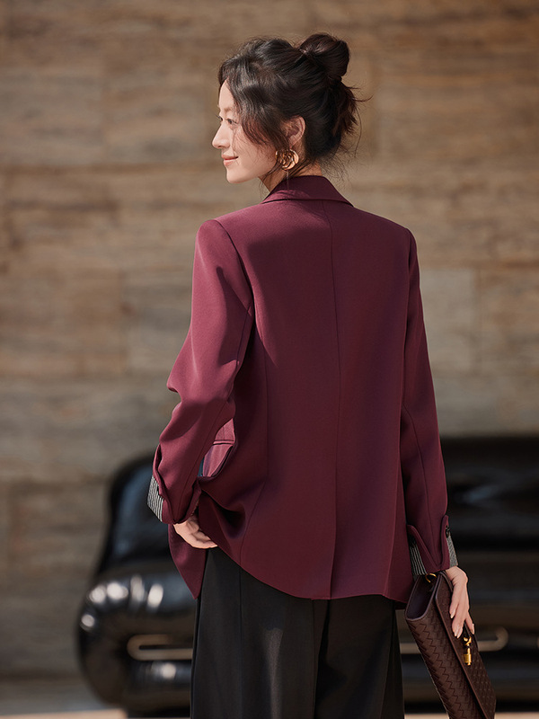 时尚灰色小西装宽松外套女2025秋冬新款气质职业装正装西服女上衣|undefined