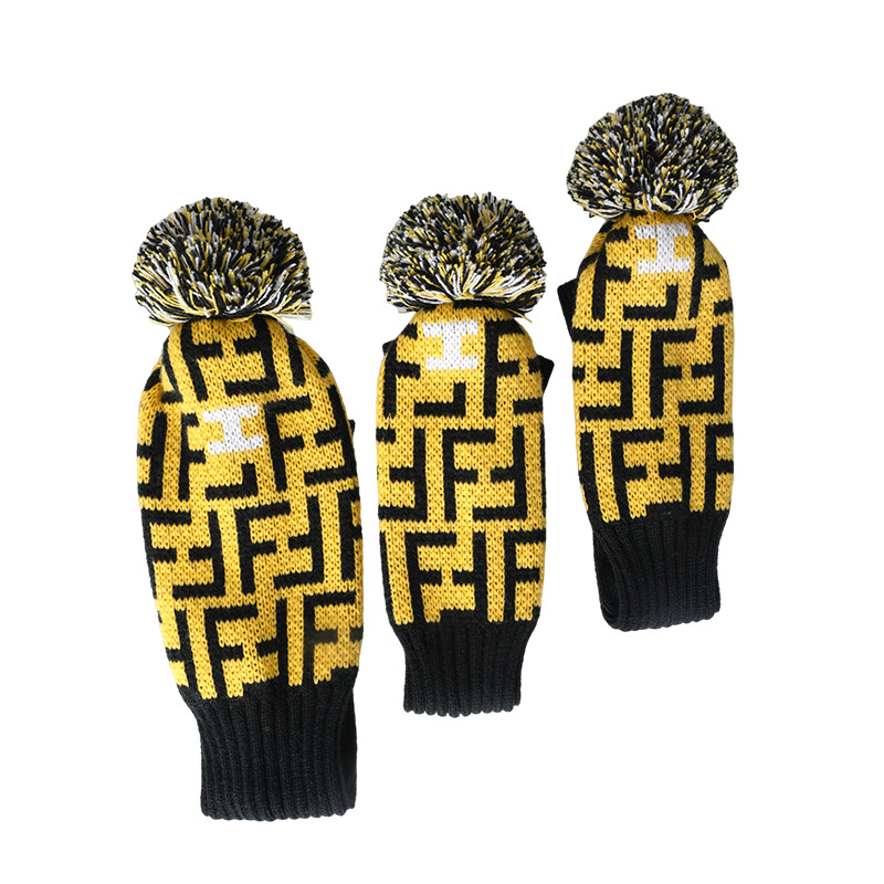 Fábrica al por mayor cubierta transfronteriza del club de golf F impresión de punto suministros deportes al aire libre accesorios de traje de lana