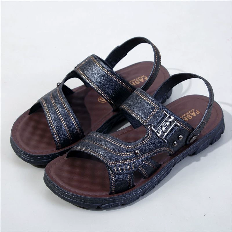 Мужские летние дышащие сандалии с мягкой подошвой, повседневная обувь, пляжная обувь для улицы, сандалии-слипоны для мужчин